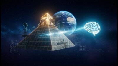 Vista aerea de las piramides de Guiza en el desierto egipcio