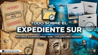 Mapa del Cono Sur y la Antartida con referencias a casos ovni documentados durante la Guerra Fria