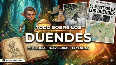 Representacion artistica de un duende en el bosque