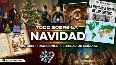 Arbol de Navidad iluminado, simbolo de la fusion entre tradicion religiosa y cultura moderna