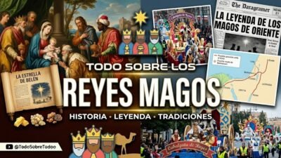 Ilustracion medieval de los Reyes Magos guiados por la estrella de Belen