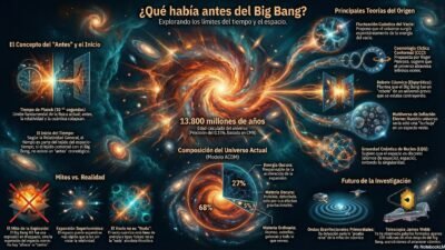 Representación artística de los instantes previos al Big Bang y el origen del universo.