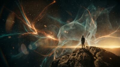 Diagrama conceptual de fuentes de energia renovable y fosil con simbolos de electricidad