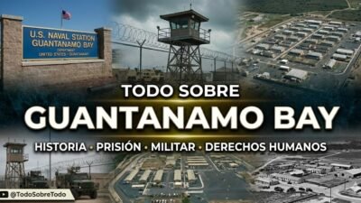 Imagen editorial de la base naval de Guantanamo Bay y su centro de detencion.