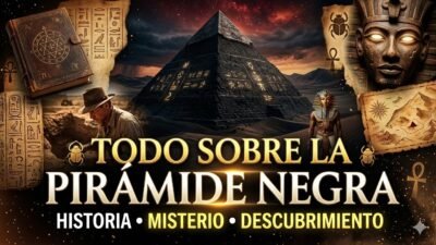 Ilustracion editorial sobre las diversas "piramides negras" del mundo, desde Egipto hasta Alaska.