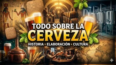 Ilustracion editorial sobre la cerveza, su historia, ingredientes y diversidad de estilos.